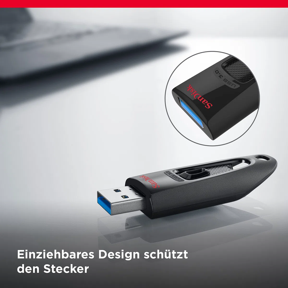 SanDisk Ultra USB 3.0 Flash-Laufwerk 256 GB (SecureAccess Software, Passwortschutz, Übertragungsgeschwindigkeit von bis zu 130 MB/s) Schwarz